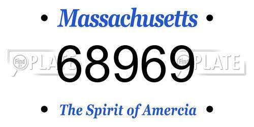 68969 Massachusetts License Plate