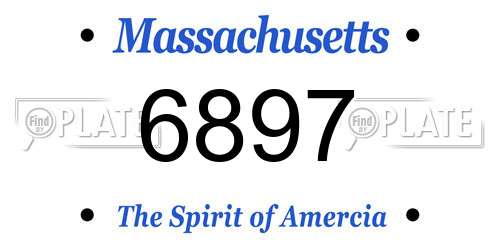 6897 Massachusetts License Plate