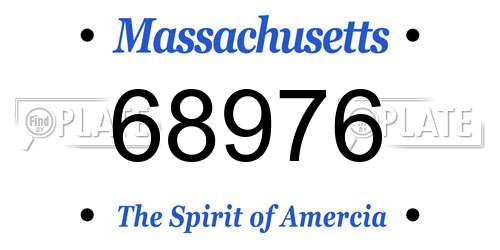 68976 Massachusetts License Plate