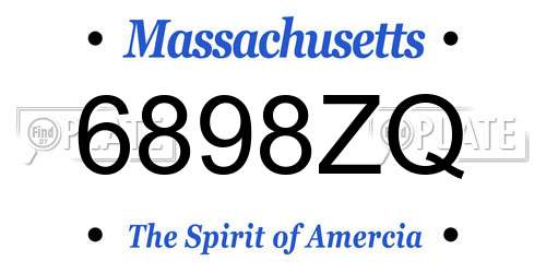 6898ZQ Massachusetts License Plate