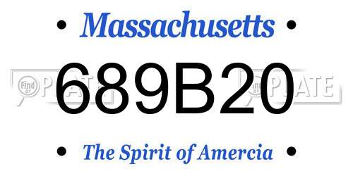 689B20 Massachusetts License Plate