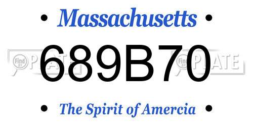 689B70 Massachusetts License Plate