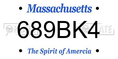 689BK4 Massachusetts License Plate