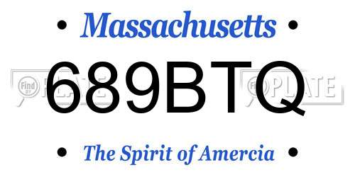 689BTQ Massachusetts License Plate