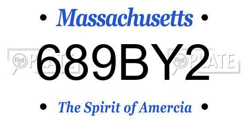 689BY2 Massachusetts License Plate