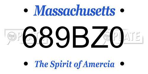 689BZ0 Massachusetts License Plate