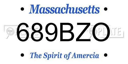 689BZO Massachusetts License Plate