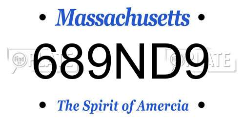 689ND9 Massachusetts License Plate