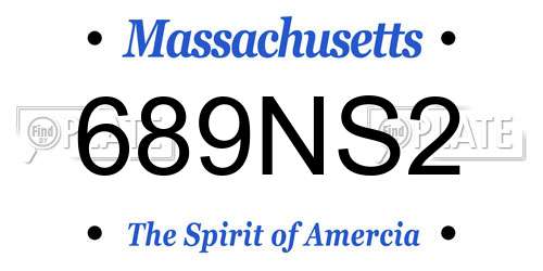 689NS2 Massachusetts License Plate