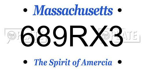 689RX3 Massachusetts License Plate