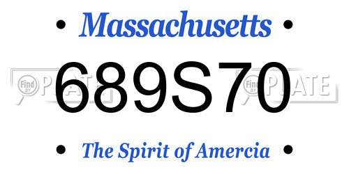 689S70 Massachusetts License Plate