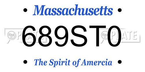 689ST0 Massachusetts License Plate