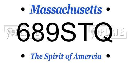 689STQ Massachusetts License Plate