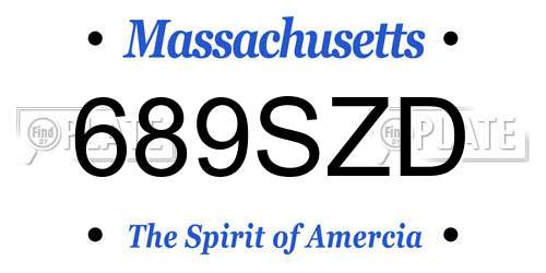 689SZD Massachusetts License Plate