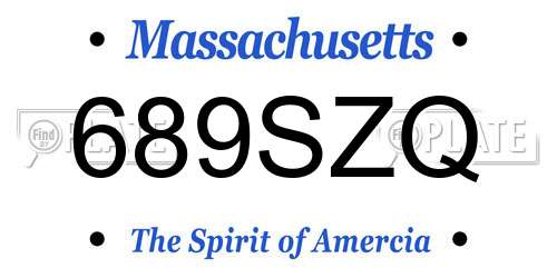 689SZQ Massachusetts License Plate