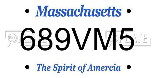 689VM5 Massachusetts License Plate