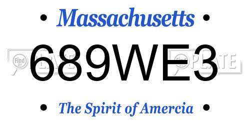 689WE3 Massachusetts License Plate