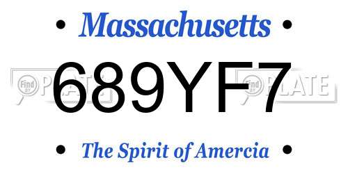 689YF7 Massachusetts License Plate