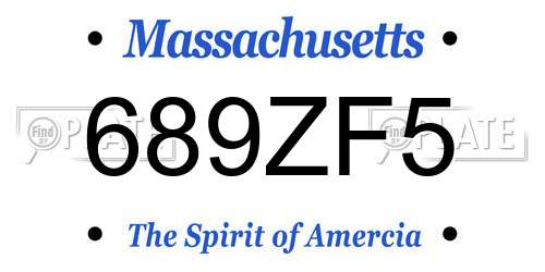689ZF5 Massachusetts License Plate