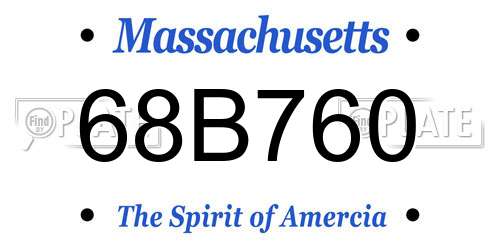 68B760 Massachusetts License Plate