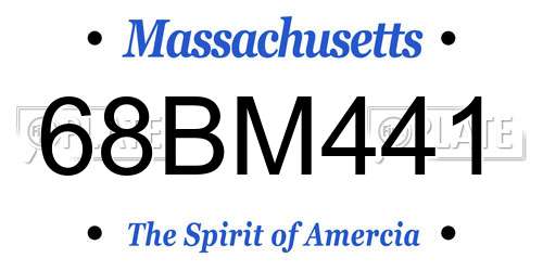 68BM441 Massachusetts License Plate
