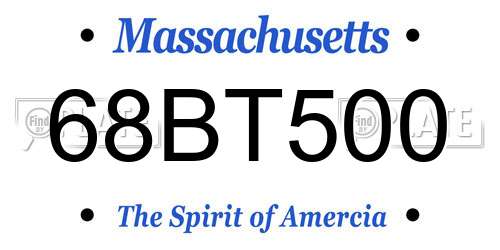 68BT500 Massachusetts License Plate