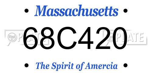 68C420 Massachusetts License Plate