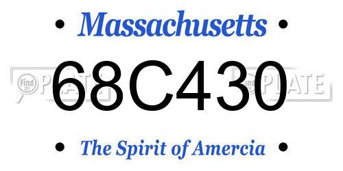 68C430 Massachusetts License Plate