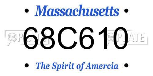 68C610 Massachusetts License Plate