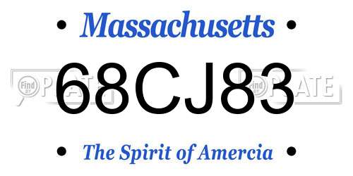 68CJ83 Massachusetts License Plate