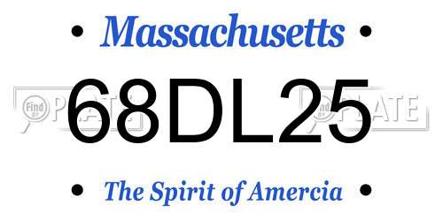 68DL25 Massachusetts License Plate