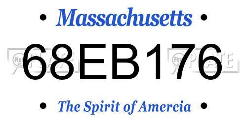 68EB176 Massachusetts License Plate