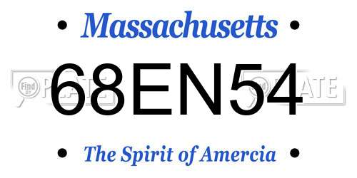 68EN54 Massachusetts License Plate