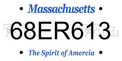 68ER613 Massachusetts License Plate