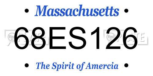 68ES126 Massachusetts License Plate