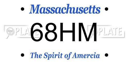 68HM Massachusetts License Plate