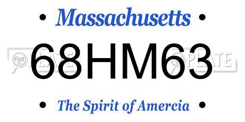 68HM63 Massachusetts License Plate