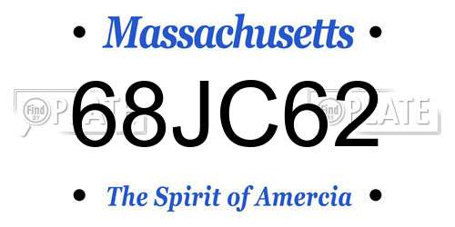68JC62 Massachusetts License Plate