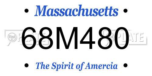 68M480 Massachusetts License Plate