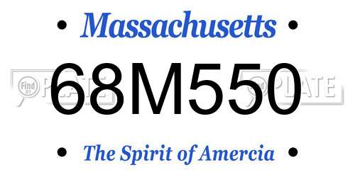 68M550 Massachusetts License Plate