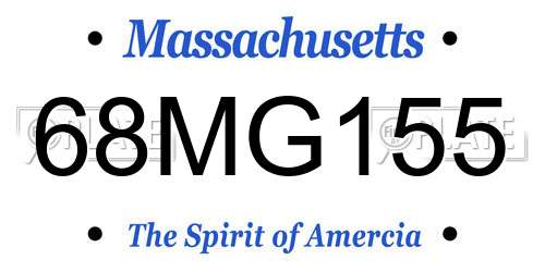 68MG155 Massachusetts License Plate