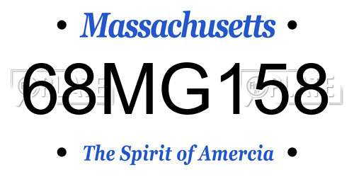 68MG158 Massachusetts License Plate