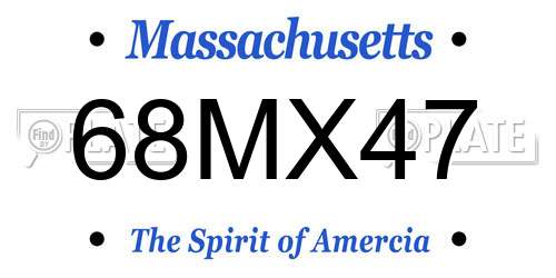 68MX47 Massachusetts License Plate
