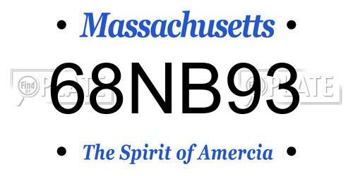 68NB93 Massachusetts License Plate