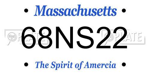 68NS22 Massachusetts License Plate