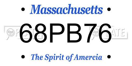 68PB76 Massachusetts License Plate