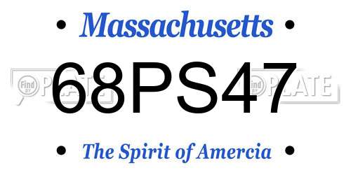 68PS47 Massachusetts License Plate