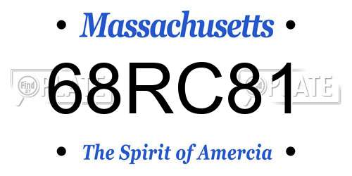 68RC81 Massachusetts License Plate