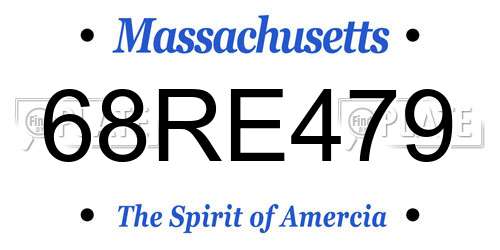 68RE479 Massachusetts License Plate