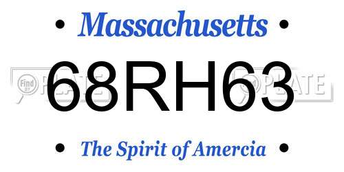 68RH63 Massachusetts License Plate